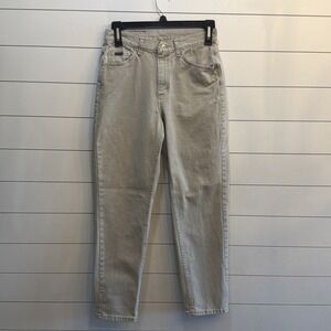 VTG Lee Riveted Jeans Womens 12M (29X30) Brown Tan Denim Straight High Rise USA